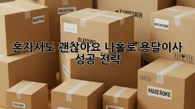 혼자서도 괜찮아요! 나홀로 용달이사 성공 전략