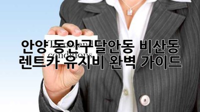 안양 동안구(달안동, 비산동) 렌트카 유지비 완벽 가이드